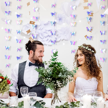 Zonon 4 Pieces 3D Butterfly Hanging Garlands Decoration Butterfly Paper Party Streamers Backdrop for Graduation Wedding Birthday Fairly Baby Shower Party Decorations