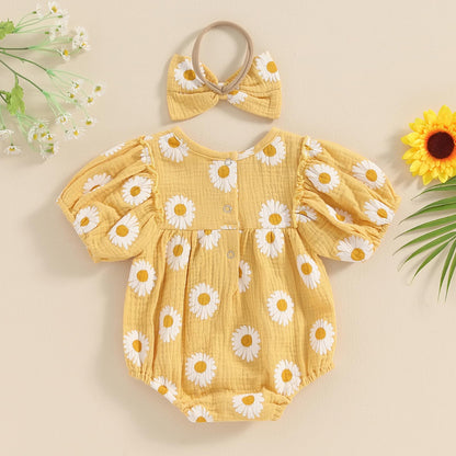 FIOMVA Summer Chicken Baby Clothes Newborn Baby Girl Farm Outfit Toddler Short Sleeve Bubble Romper Infant Bodysuit