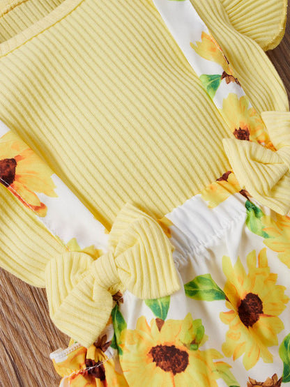 Mubineo Baby Girl Summer Clothes Romper Dress Outfits Cute Ruffle Floral Overalls Skirt Sets Newborn Outfit
