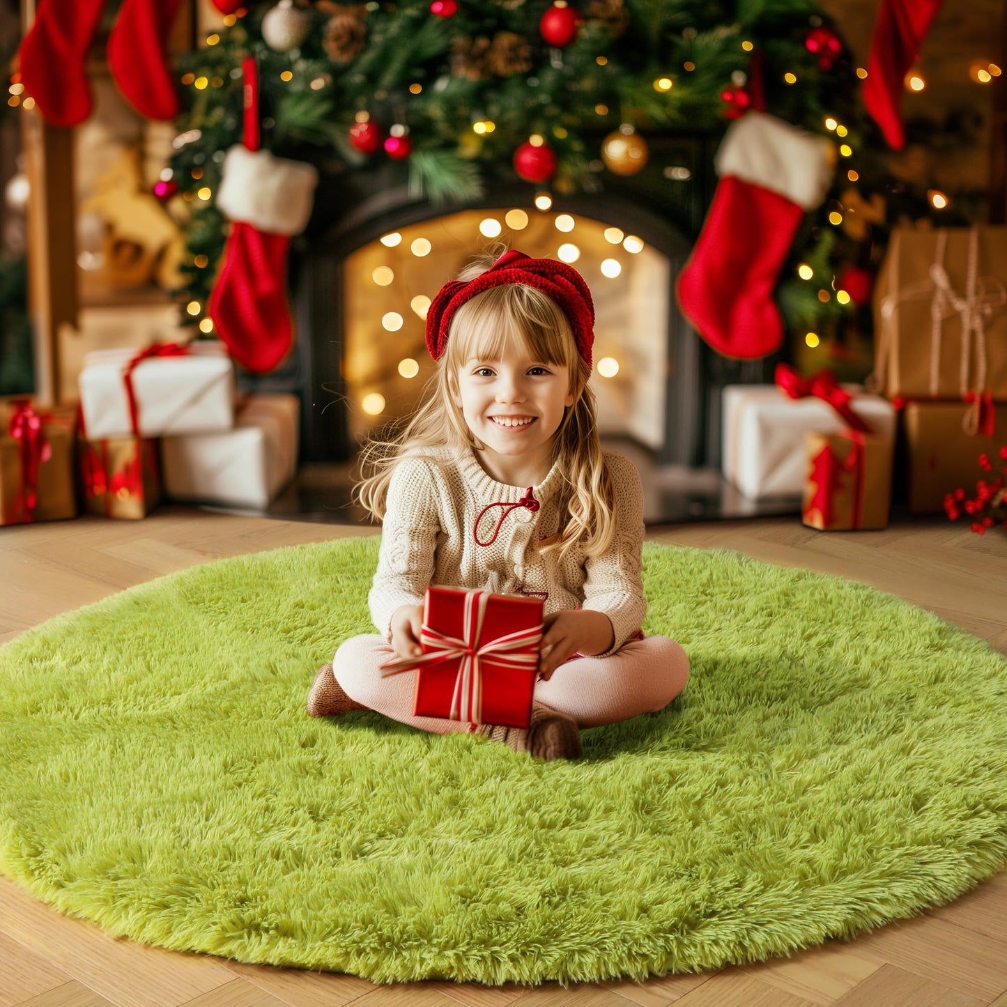 Pink Round Area Rugs 6Ft for Bedroom Living Room, Big Fluffy Shag Circle Rug for Kids Playroom, Cute Preppy Room Decor for Teen Girls, Cozy Fuzzy Furry Plush Carpets for Baby Nursery, Dorm, Classroom