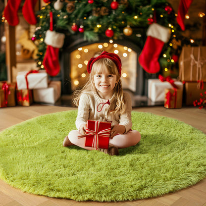 Pink Round Area Rugs 6Ft for Bedroom Living Room, Big Fluffy Shag Circle Rug for Kids Playroom, Cute Preppy Room Decor for Teen Girls, Cozy Fuzzy Furry Plush Carpets for Baby Nursery, Dorm, Classroom