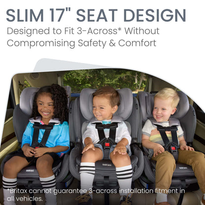 Britax Poplar S Convertible Car Seat, 2-in-1 Car Seat with Slim 17-Inch Design, ClickTight Technology, Arctic Onyx