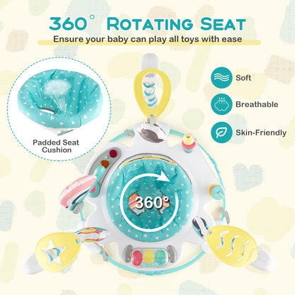 BABY JOY Baby Jumpers and Bouncers, Infant Activity Center with Music Lights Sounds, 360° Rotating Seat and 3 Adjustable Heights, Baby Play and Learning Center for 6-12 Months