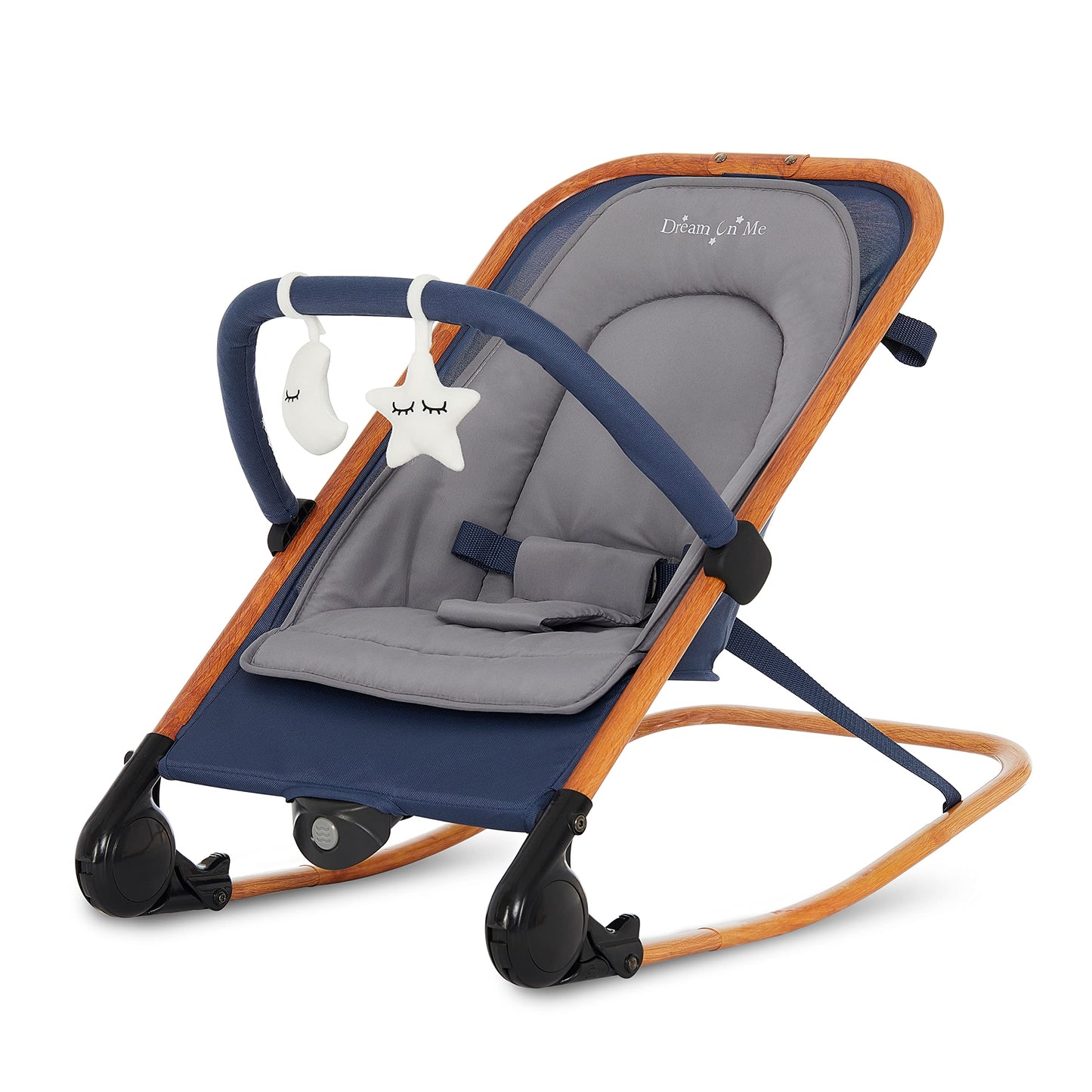 Dream on Me Rock With Me 2-in-1 Baby Rocker and Stationary Seat, Baby Rocker Seat for Infant with Removable Toy Bar, Baby Rocker Chair with Soothing Music & Vibration, 0-6 Months, Upto 20 Lbs