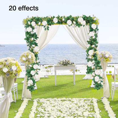TELDRASSIL 4Pcs(26 FT) Artificial Rose Vine Fake Flower Garland Fake Silk Rose Hanging Vine for Wedding Party Background Arch Garden Background Decoration (Pink)