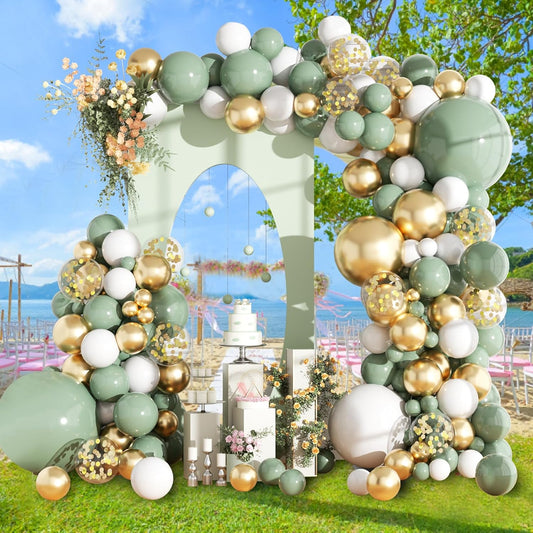 166 PCS Sage Green Balloon Arch Kit Green Balloons Sage Green Baby Shower Decorations Generally used for New Years Decorations Graduation Decorations Easter Decorations Green Birthday Decorations