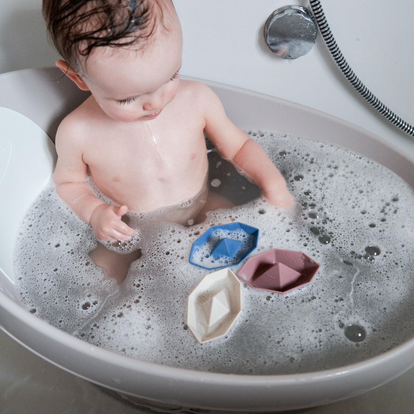 Newborn Baby Bath | Built in Support Bump and Soft Backrest | Suitable from Newborn | Bath Seat Support Includes Plug | Blossom Pink
