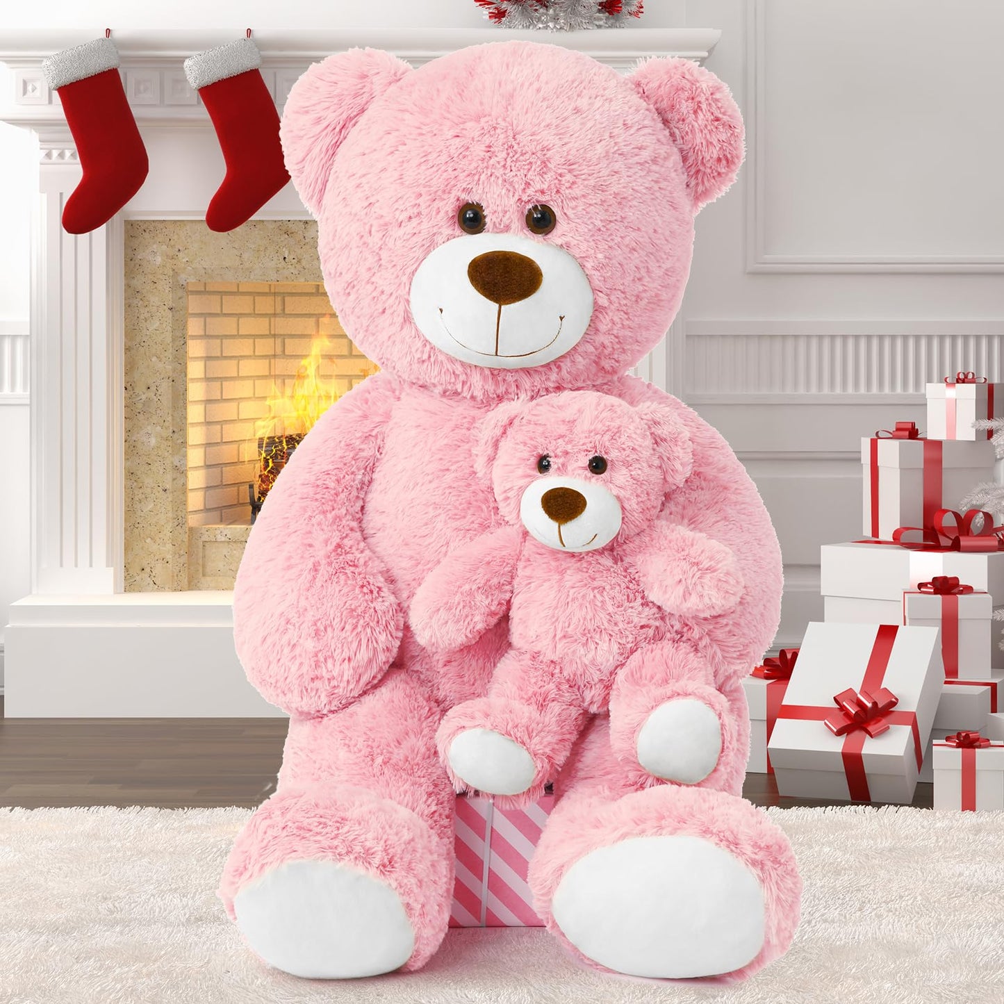 Muiteiur 49 inch Giant Teddy Bear Stuffed Animal, Big Bear Plush with Big Footprint, Great Gift for Party Decorations (Brown)