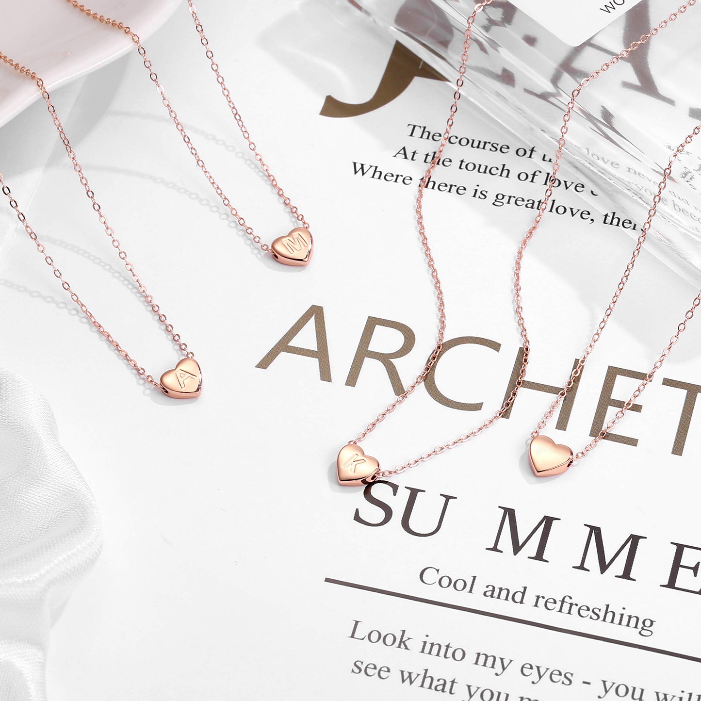 M MOOHAM Heart Initial Necklace Gifts for Girls Women, S925 Sterling Silver Tiny Letter Necklace Birthday Gift for Kids Teen Girl Jewelry