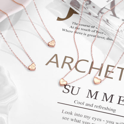 M MOOHAM Heart Initial Necklace Gifts for Girls Women, S925 Sterling Silver Tiny Letter Necklace Birthday Gift for Kids Teen Girl Jewelry