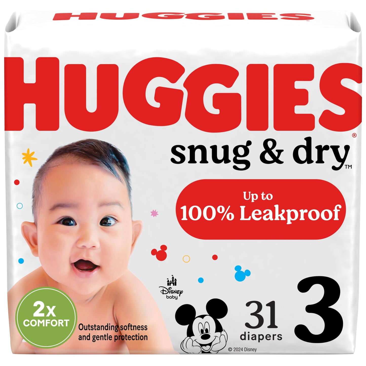 Huggies Size 1 Diapers, Snug & Dry Newborn Diapers, Size 1 (8-14 lbs), 38 Count, Packaging May Vary