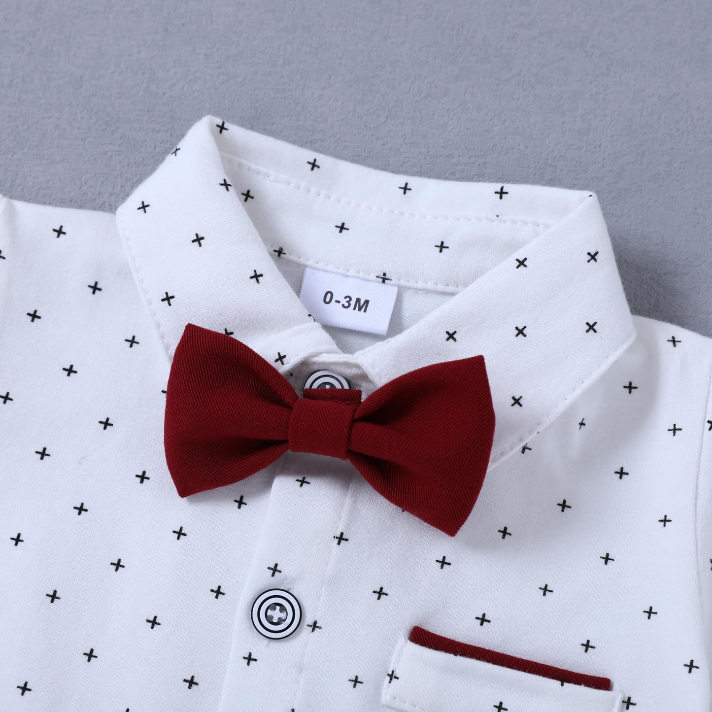 ZOEREA Baby Boy Clothes Suit Infant Short Sleeve Gentleman Outfits Dress Shirt+Bowtie+Suspender Shorts 0-18M