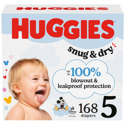 Huggies Size 1 Diapers, Snug & Dry Newborn Diapers, Size 1 (8-14 lbs), 38 Count, Packaging May Vary
