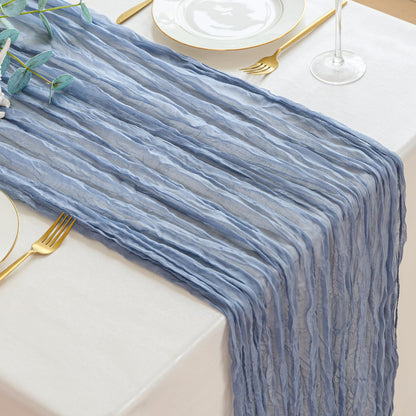 Light Pink Cheesecloth Table Runner 10ft Boho Rustic Gauze Cheese Cloth Spring Decor for Wedding Party Bridal Baby Shower Birthday Table Decorations