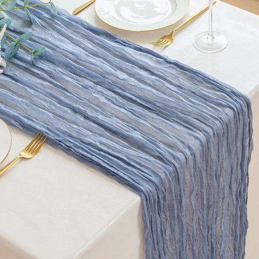 Light Pink Cheesecloth Table Runner 10ft Boho Rustic Gauze Cheese Cloth Spring Decor for Wedding Party Bridal Baby Shower Birthday Table Decorations
