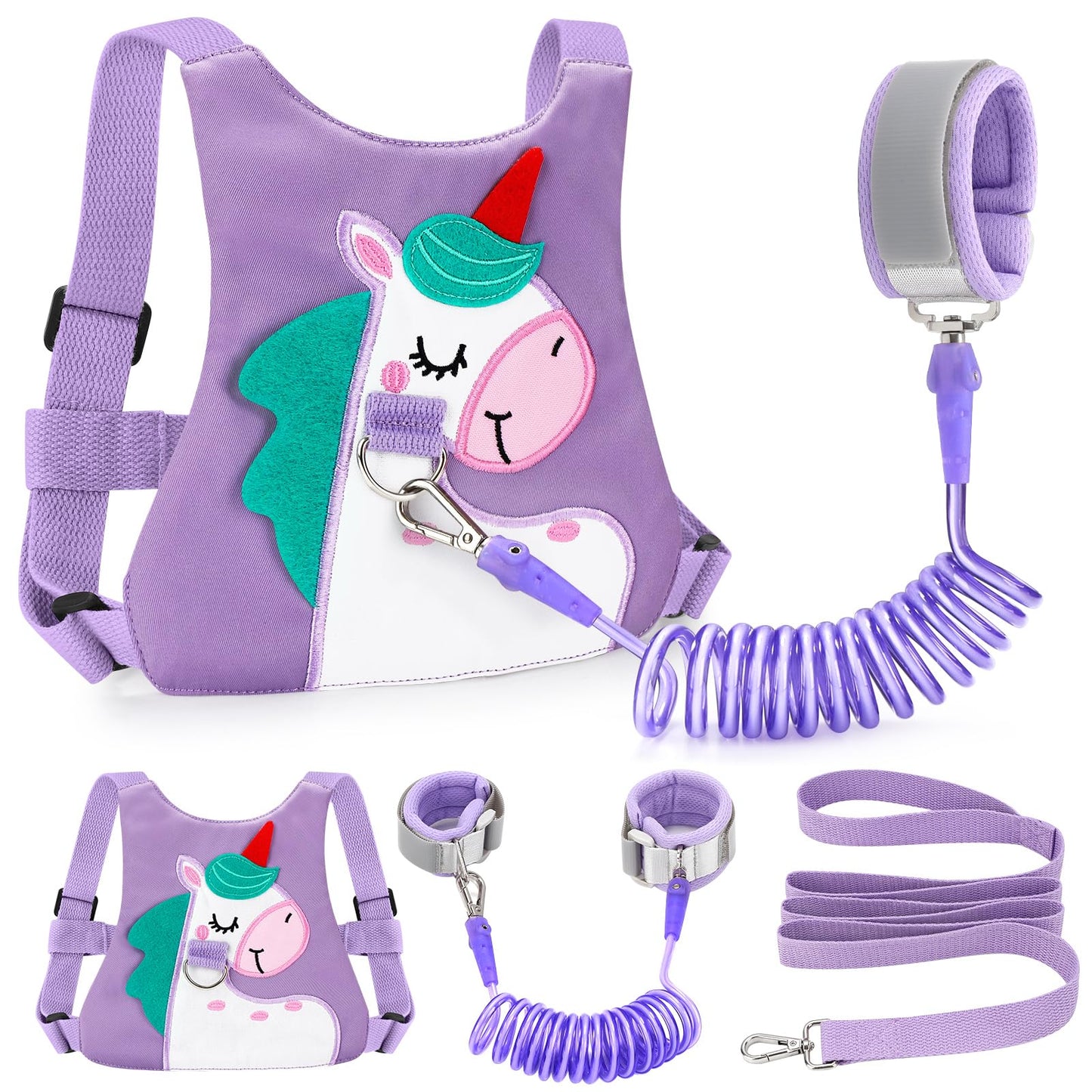 Toddler Leash-Baby Walking Safty Harness and Child Anti Lost Wrist Link for Girls/Boys Travel (Pink)
