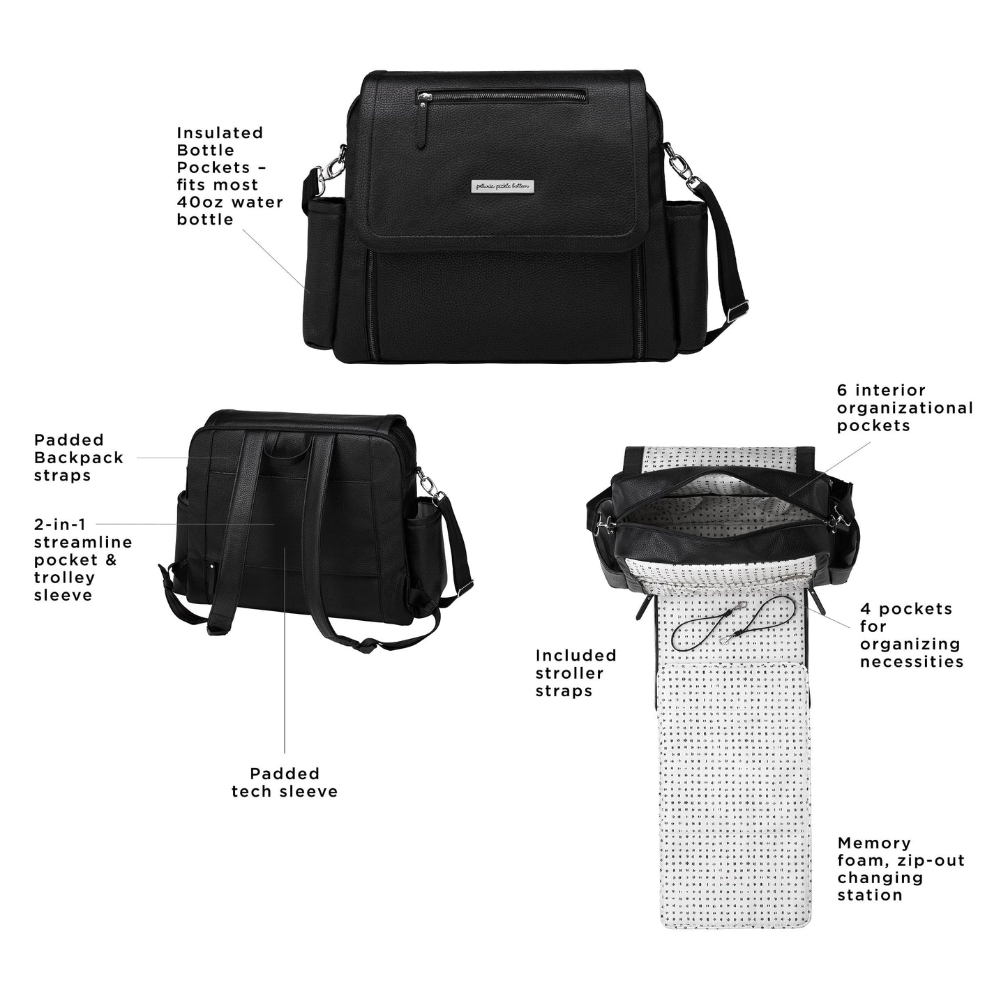 Petunia Pickle Bottom Boxy Backpack Deluxe, Diaper Bag for Parents, Stylish Baby Bag, Spacious Backpack, On-The-Go Moms, Toffee Rose