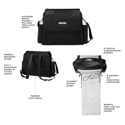 Petunia Pickle Bottom Boxy Backpack Deluxe, Diaper Bag for Parents, Stylish Baby Bag, Spacious Backpack, On-The-Go Moms, Toffee Rose