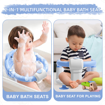 Baby Bath Seat for Babies 6 Months & Up, Toddler Bath Seats for Babies Sitting Up, Non-Slip Infant Bath Tub Chair with 4 Suction Cups & Soft Cushion for Shower, Compact Toddler Bathtub Seat, Pink