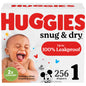 Huggies Size 1 Diapers, Snug & Dry Newborn Diapers, Size 1 (8-14 lbs), 38 Count, Packaging May Vary
