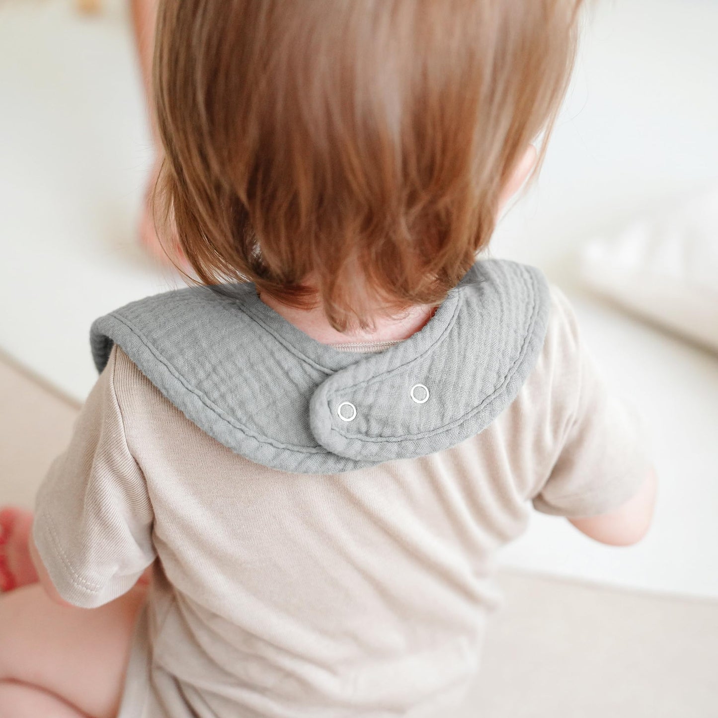 8-Pack Baby Muslin Bibs, Soft Cotton Drool Bibs for Boys Girls, Adjustable and Absorbent Newborn Bib Set for Feeding and Drooling