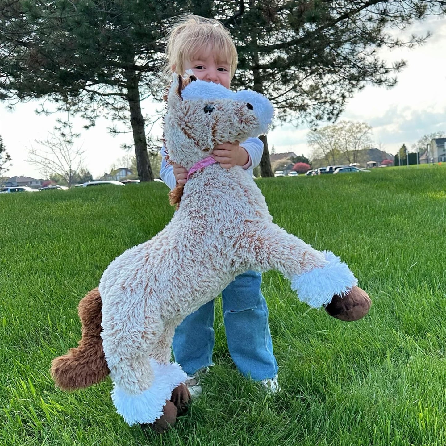 Tezituor 47 Inch Giant Horse Stuffed Animal, 4ft Realistic Chocolate Stuffed Horse Plush Toy, Hugging Soft Horse Pony Plush Pillow for Boys Girls,