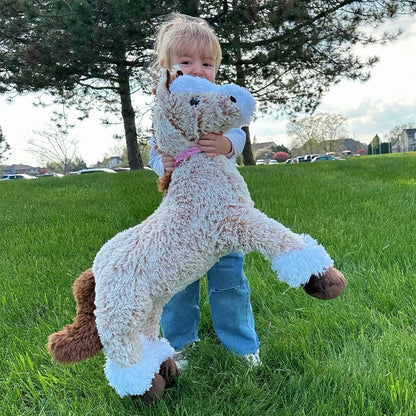 Tezituor 47 Inch Giant Horse Stuffed Animal, 4ft Realistic Chocolate Stuffed Horse Plush Toy, Hugging Soft Horse Pony Plush Pillow for Boys Girls,