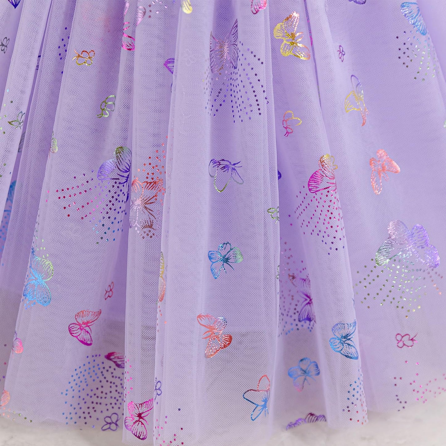 IDOPIP Toddler Baby Girls Shiny Butterfly Tutu Dress Princess Birthday Party Pageant Flower Girl Wedding V-Backless Dresses