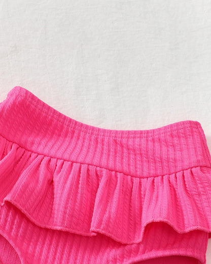 Mioglrie Baby Infant Swimsuit Girl Toddler Bathing Suit Girl Summer Beach Bikini Tankini Swimwear Hat 3-24 Months 2t-5t