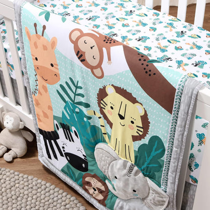 The Peanutshell Crib Bedding Sets, Safari Animals (7 Piece Crib Set)