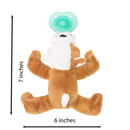 Nookums Paci-Plushies Buddies - Alligator Pacifier Holder - Adapts to Name Brand Pacifiers, Suitable for All Ages, Plush Toy Includes Detachable Pacifier