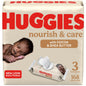 Huggies Nourish & Care Scented Baby Wipes, 3 Flip-Top Packs (168 Wipes Total)