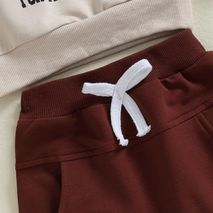 Toddler Baby Boy Sweatshirt Outfit Mamas Little Man Long Sleeve Shirt Jogger Pants Fall Outfits Winter Clothes Set