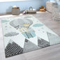 Kids Rug with Cute Animals on a Hot Air Balloon Ride in Pastel, Size: 2'8" x 4'11"