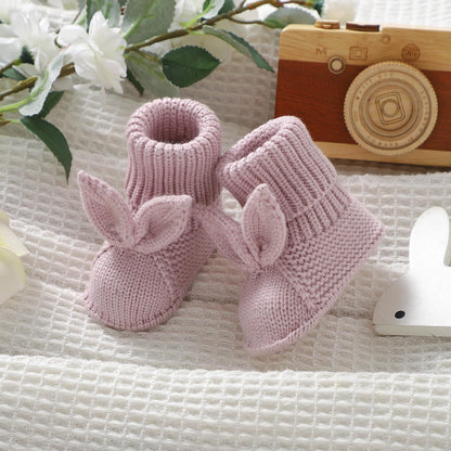 Baby Booties Newborn First Walkers Soft Knit Boots Warm Knitted Crib Shoes for Boy Girl Crochet Infant Sock