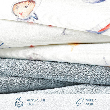 GRSSDER Baby Hooded Towel 2 Pack for Newborn, Super Soft Bath Towels with Original Design, Ultra Absorbent Knit Terry, Large Toddler Towels with Hood for Girls, Shower Gifts for Infant, 34"x 34"