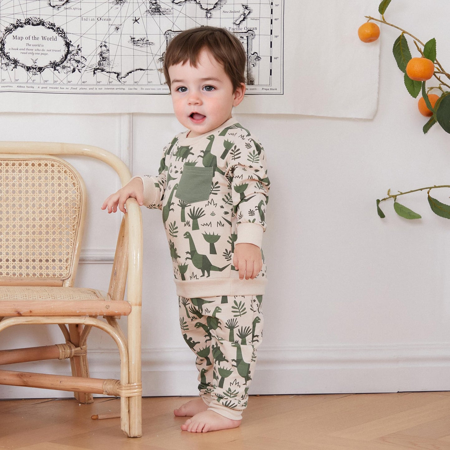 MA&BABY Toddler Boys Clothes Dinosaur Print 6 12 18 24 Months 3T 4T Outfits Long Sleeve Pullover Jogger Pant 2PC Sets