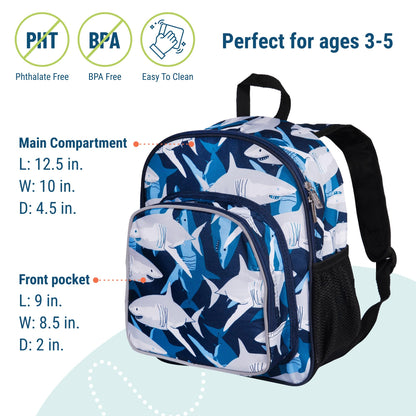 Wildkin 12-inch Kids Backpack – Padded, Adjustable, Ideal for Daycare & Travel - Trains, Planes, and Trucks