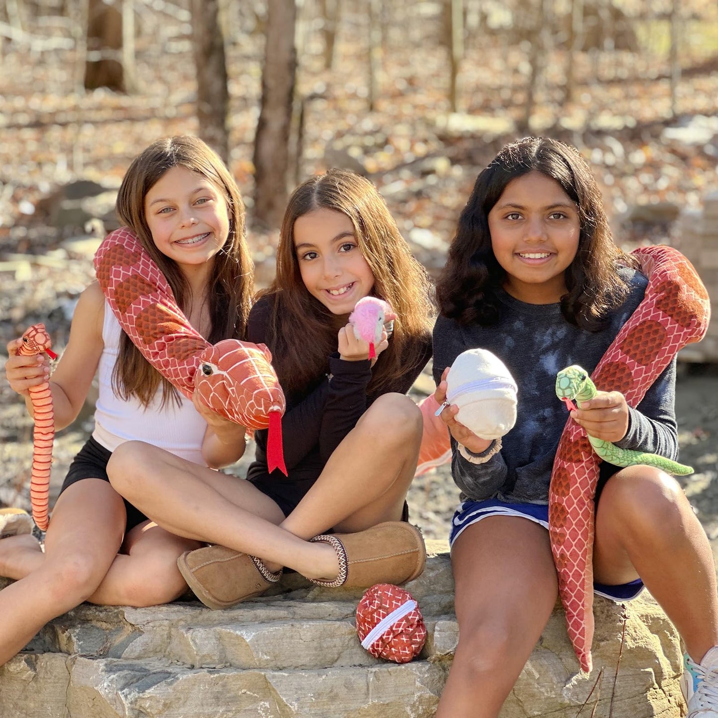 MorisMos Snake Stuffed Animals Plush Toy 120 Inch Giant Snake Plush with Babies Stuffed Snake Toys for Kids Plush Party Decorations Favors Prank Props, 4 Snake Babies, 3 Snake Eggs
