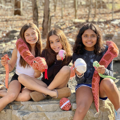 MorisMos Snake Stuffed Animals Plush Toy 120 Inch Giant Snake Plush with Babies Stuffed Snake Toys for Kids Plush Party Decorations Favors Prank Props, 4 Snake Babies, 3 Snake Eggs