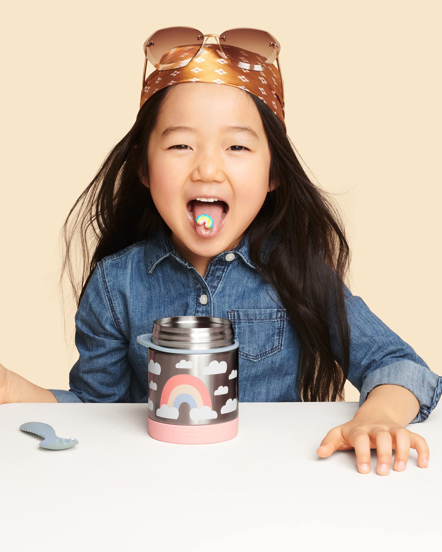 Skip Hop Insulated Baby Food Jar, Sparks Rocket, Stainless Steel, Holds 11oz