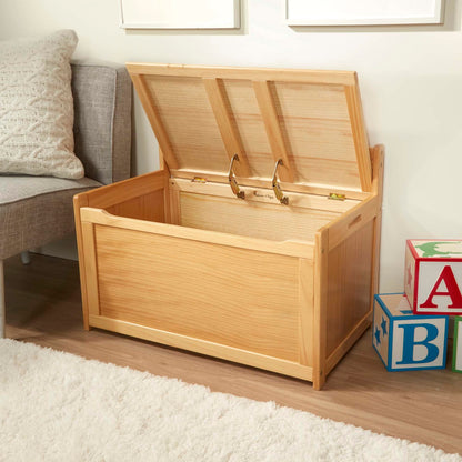 Melissa & Doug Wooden Toy Chest - White Furniture for Playroom - Kids Toy Box, Wooden Storage Organizer, Children's Furniture