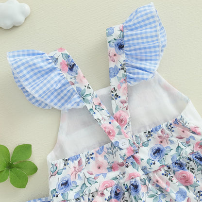 Newborn Baby Girl Clothes Letter Print Flying Sleeve Romper Bodysuit Cute Summer Jumpsuit Daddys Girl Baby Clothes