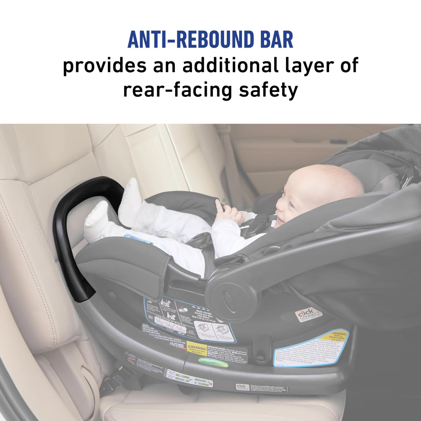 Graco SnugRide SnugFit Infant Car Seat with Simply Safe Adjust Harness System, Baby Car Seat with Anti Rebound Bar, Gotham