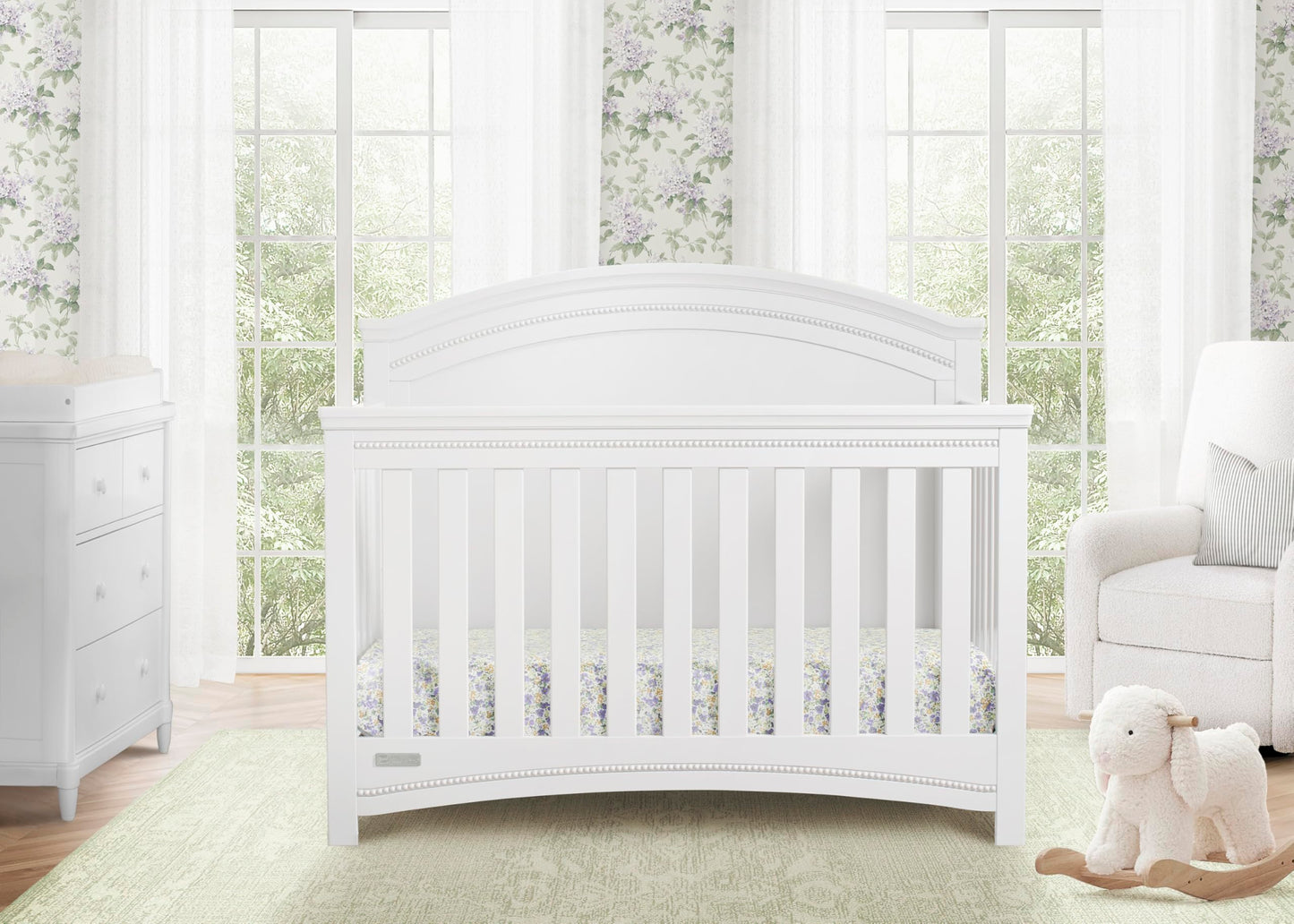 Delta Children Simmons Kids SlumberTime Emma Convertible Crib N More, Grey