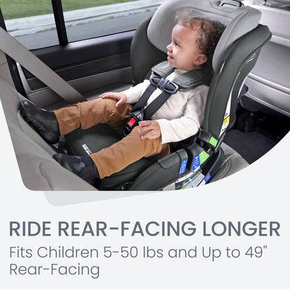 Britax Poplar S Convertible Car Seat, 2-in-1 Car Seat with Slim 17-Inch Design, ClickTight Technology, Arctic Onyx