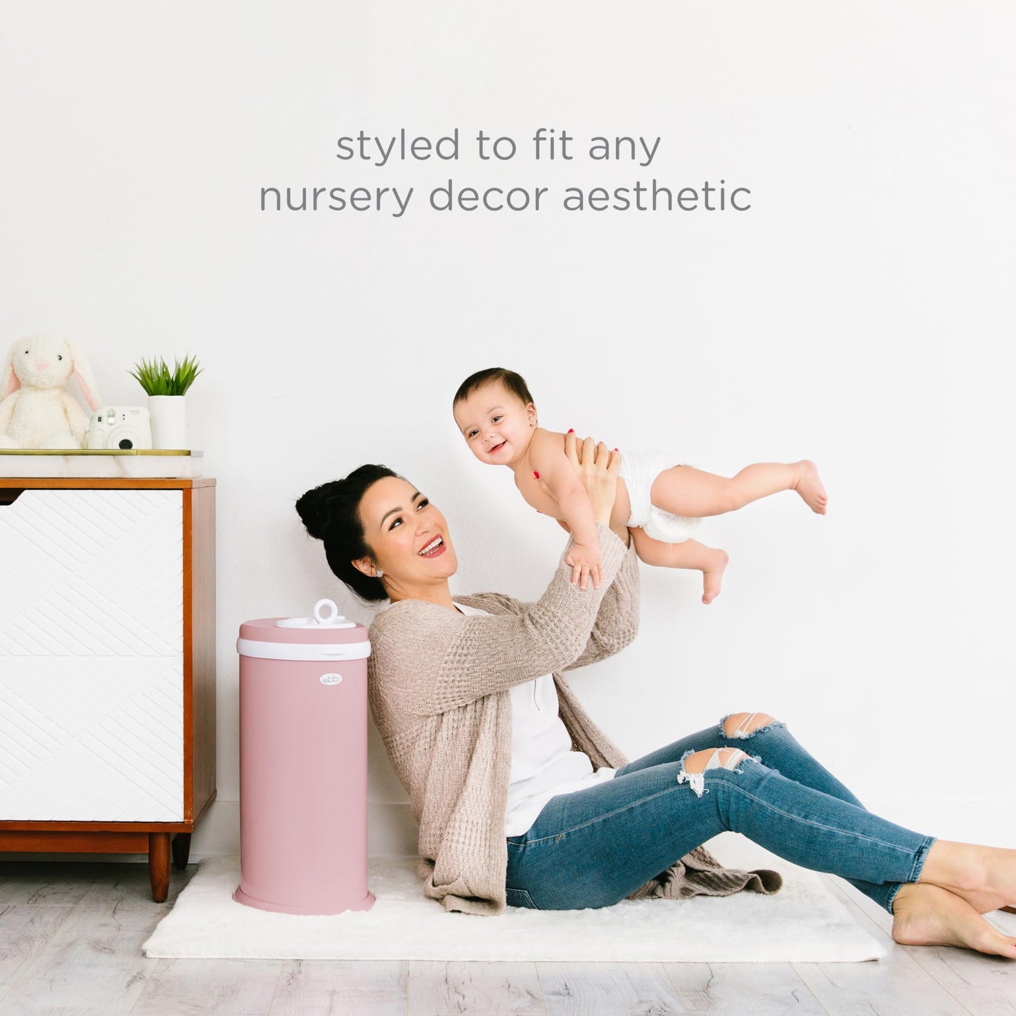Ubbi Steel Diaper Pail, Odor Locking, No Special Bag Required, Award-Winning, Registry Must-Have, White