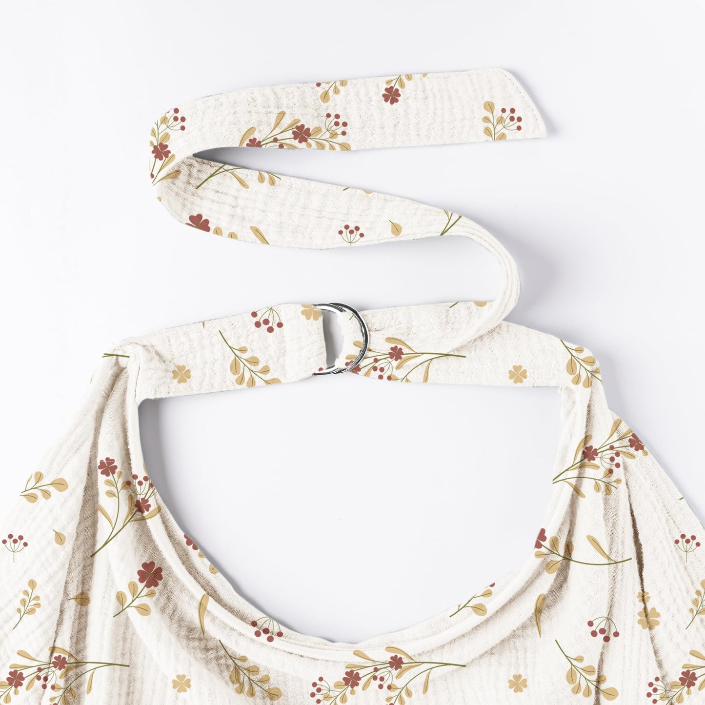 Konssy Muslin Nursing Cover for Baby Breastfeeding, Breathable 100% Cotton Breastfeeding Cover with Rigid Hoop for Mother Nursing Apron, Multi-use Carseat Canopy (Summer Wheat)