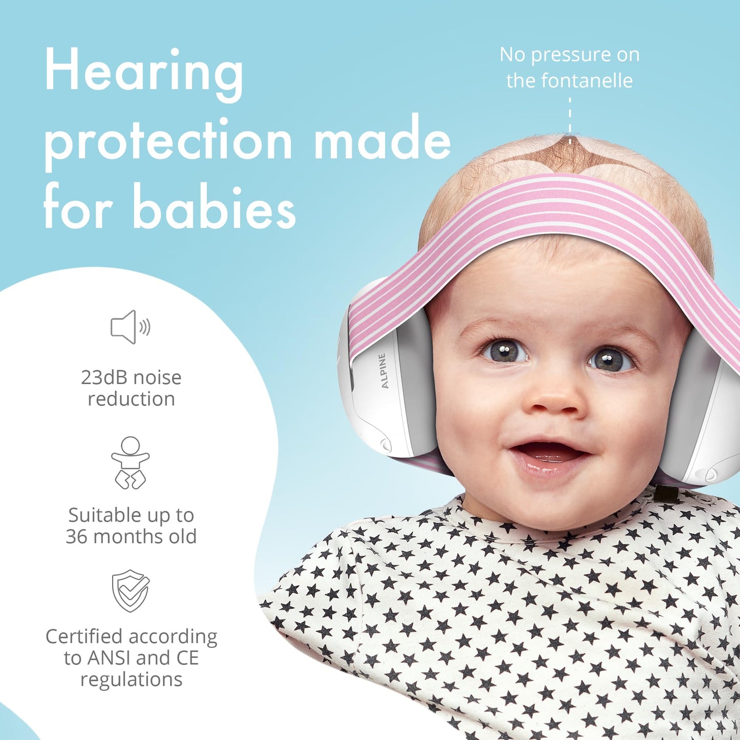 Alpine Muffy Baby Ear Protection for Babies and Toddlers up to 36 Months - CE & ANSI Certified - Noise Reduction Earmuffs - Comfortable Baby Headphones Against Hearing Damage & Improves Sleep - Green