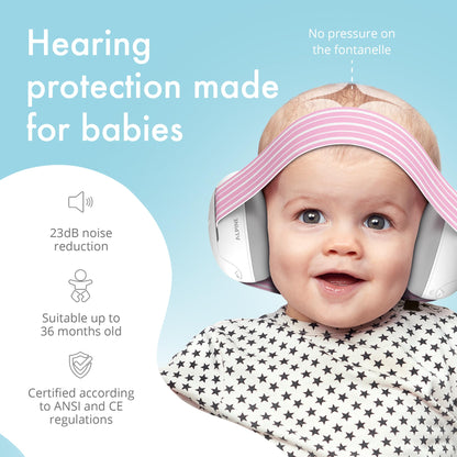Alpine Muffy Baby Ear Protection for Babies and Toddlers up to 36 Months - CE & ANSI Certified - Noise Reduction Earmuffs - Comfortable Baby Headphones Against Hearing Damage & Improves Sleep - Green